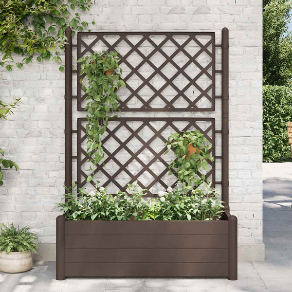Mokka Blumenkasten mit Spalier Cionka 100x43x142cm (pp)