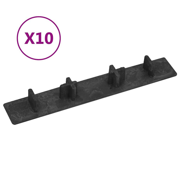 Schwarze Terrassen-Endstücke für Pachire (10 Stk. Kunststoff)