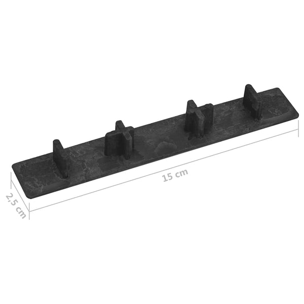 Schwarze Terrassen-Endstücke für Pachire (10 Stk. Kunststoff)