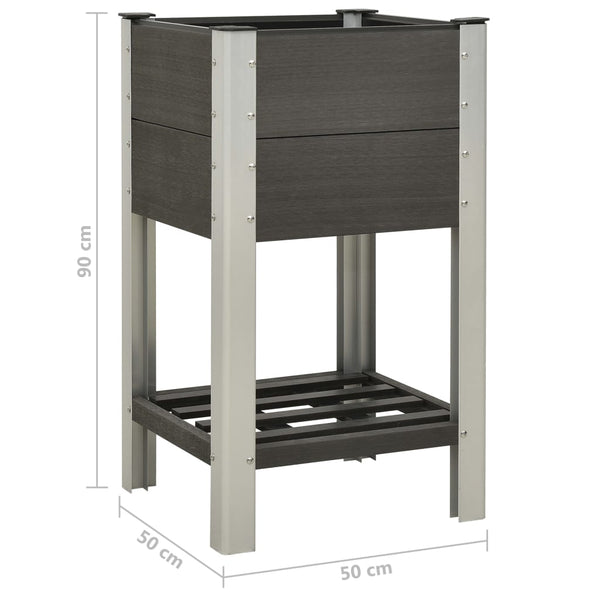 Graues Hochbeet Ceaciru 50x50x90cm (WPC)