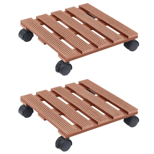 Braune Pflanzenrollbretter Ghitica 30x30x7,5cm (2 Stk. WPC)