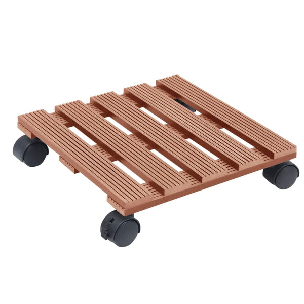 Braune Pflanzenrollbretter Ghitica 30x30x7,5cm (2 Stk. WPC)