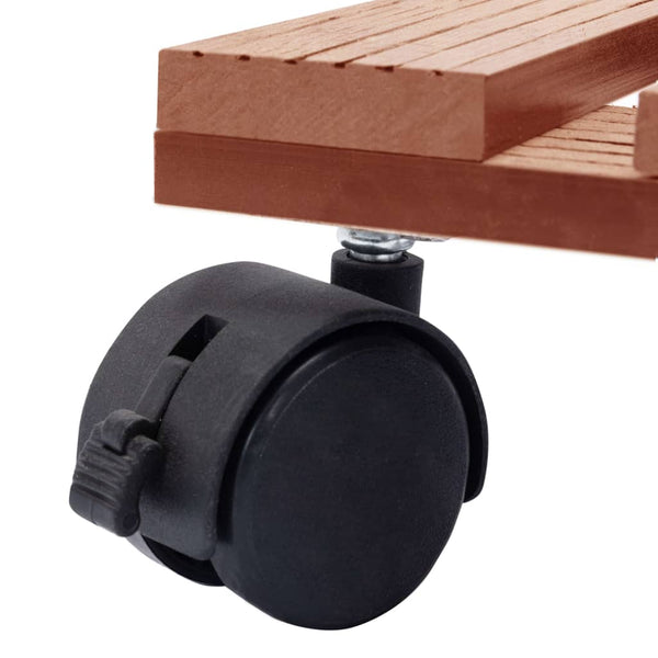 Braune Pflanzenrollbretter Ghitica 30x30x7,5cm (2 Stk. WPC)