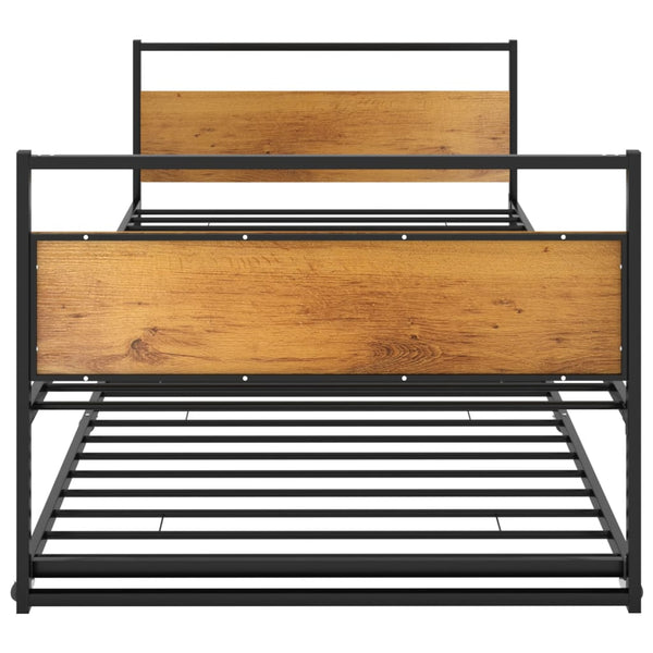 Schwarzes Ausziehbettgestell Saniyah 90x200cm (Metall)