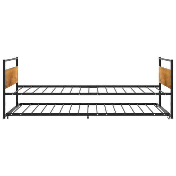 Schwarzes Ausziehbettgestell Saniyah 90x200cm (Metall)