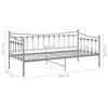 Graues Schlafsofa Sigheteana 90x200cm (Metall)
