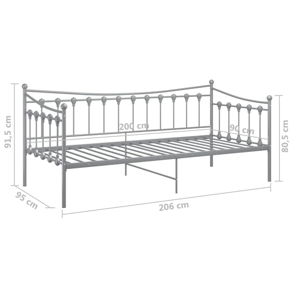 Graues Schlafsofa Sigheteana 90x200cm (Metall)