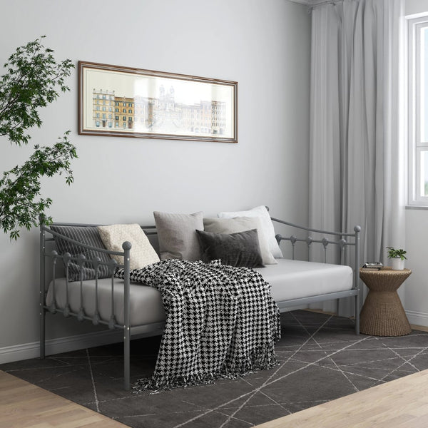 Graues Schlafsofa Sigheteana 90x200cm (Metall)