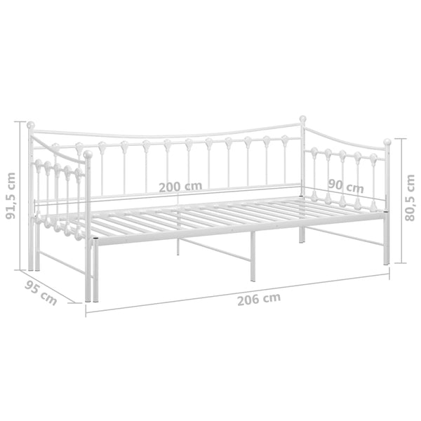 Weißes Schlafsofa Gestell Cristiano 90x200cm (Metall)