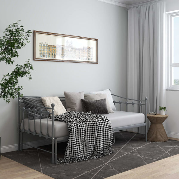 Grauer Schlafsofa-Rahmen Cristiano 90x200cm (Metall)