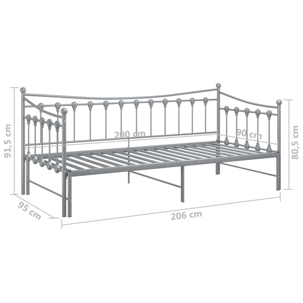 Grauer Schlafsofa-Rahmen Cristiano 90x200cm (Metall)