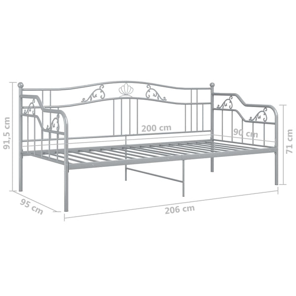 Graues Schlafsofa-Gestell Gajdos 90x200cm (Metall)