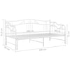 Weißes Schlafsofabettgestell Sinina 90x200cm (Metall)