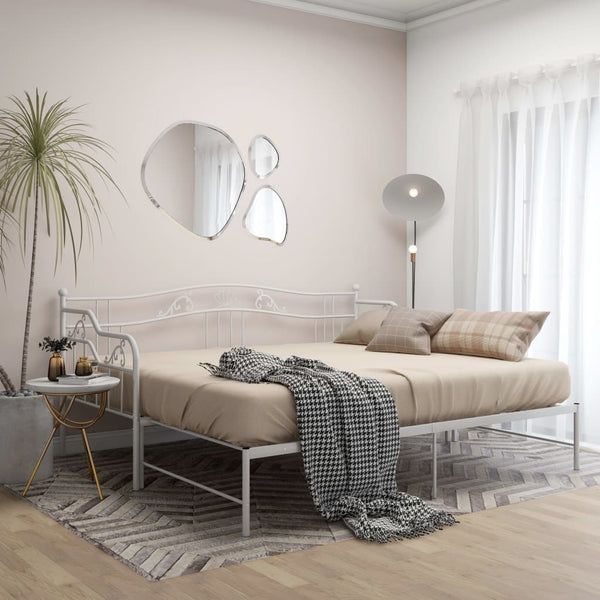 Weißes Schlafsofabettgestell Sinina 90x200cm (Metall)