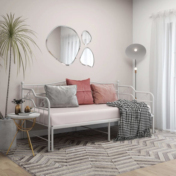 Weißes Schlafsofabettgestell Sinina 90x200cm (Metall)