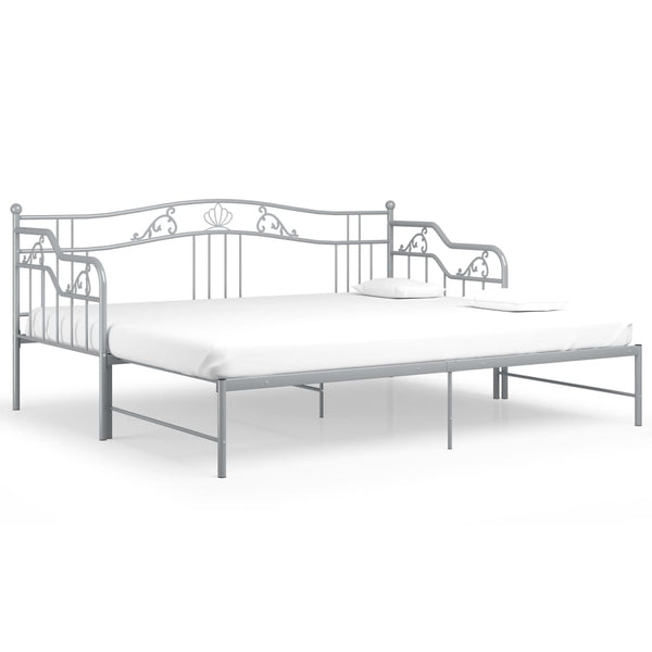 Graues Schlafsofa mit Rahmen Sinina 90x200cm (Metall)