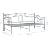 Graues Schlafsofa mit Rahmen Sinina 90x200cm (Metall)
