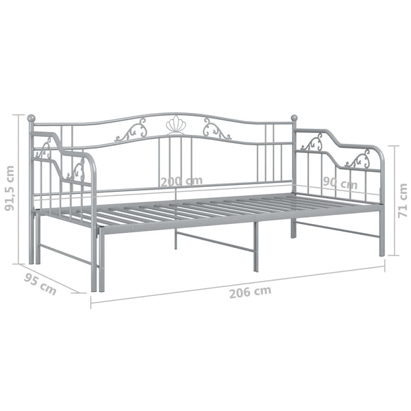 Graues Schlafsofa mit Rahmen Sinina 90x200cm (Metall)