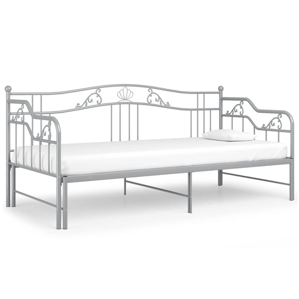 Graues Schlafsofa mit Rahmen Sinina 90x200cm (Metall)