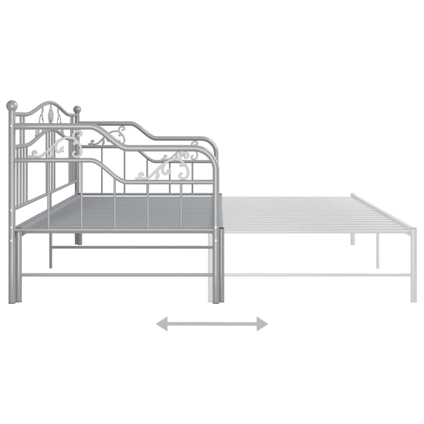 Graues Schlafsofa mit Rahmen Sinina 90x200cm (Metall)