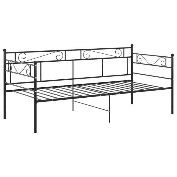 Schwarzer Schlafsofa-Rahmen Soimana 90x200cm (Metall)