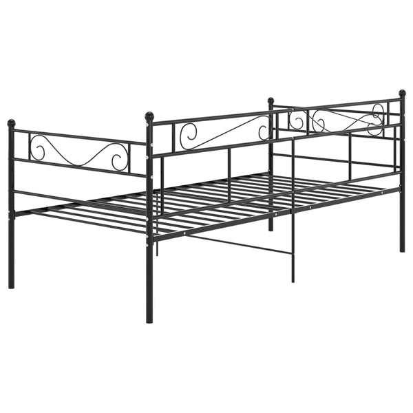 Schwarzer Schlafsofa-Rahmen Soimana 90x200cm (Metall)