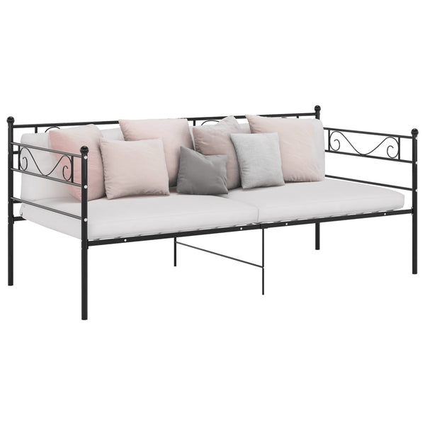 Schwarzer Schlafsofa-Rahmen Soimana 90x200cm (Metall)