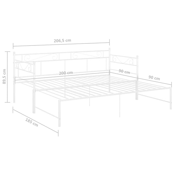 Weißes Schlafsofa-Gestell Lenica 90x200cm (Metall)
