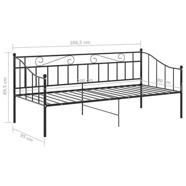 Schwarzes Schlafsofa-Gestell Triada 90x200cm (Metall)