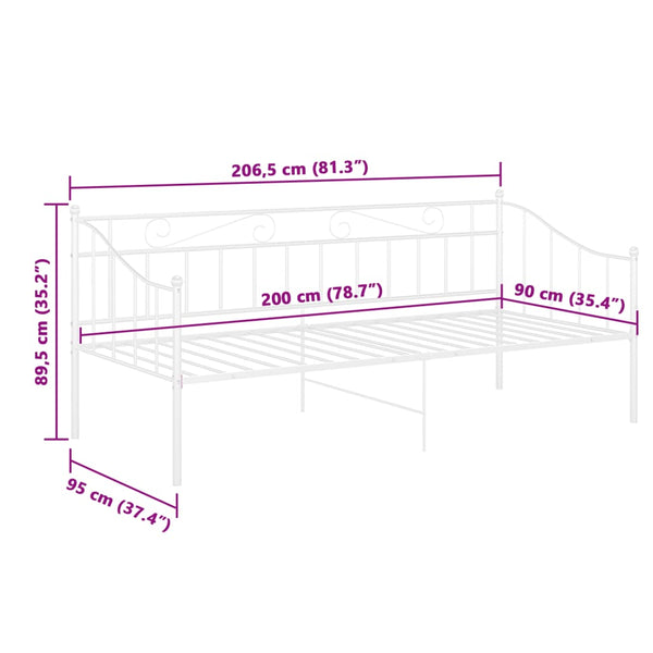 Sofa-Bettgestell Triada 90x200cm (Metall) weiß