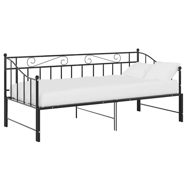 Schwarzes Schlafsofa-Gestell Harden 90x200cm (Metall)