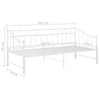 Weißes Schlafsofa-Gestell Harden 90x200cm (Metall)