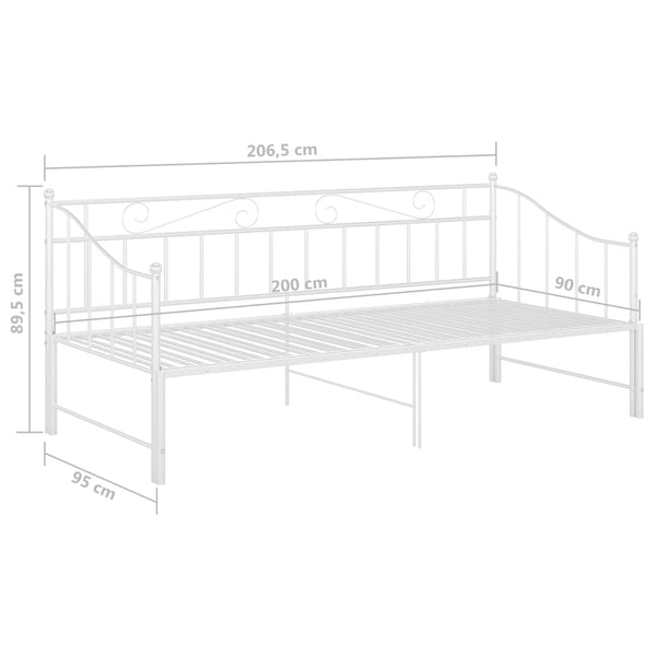 Weißes Schlafsofa-Gestell Harden 90x200cm (Metall)