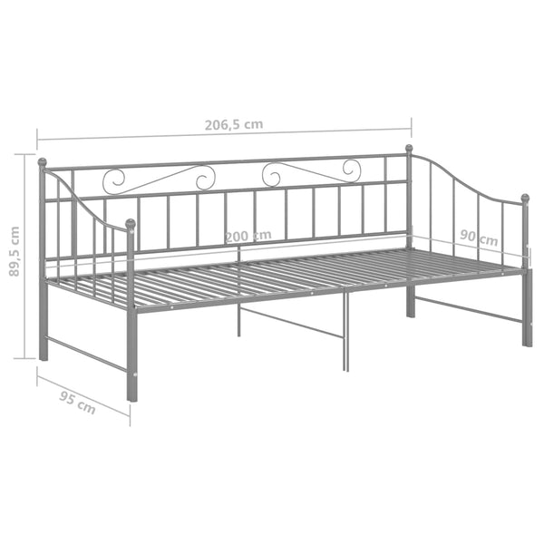 Grauer Schlafsofa-Rahmen Harden 90x200cm (Metall)