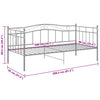 Graues Schlafsofa-Gestell Tavinel 90x200cm (Metall)