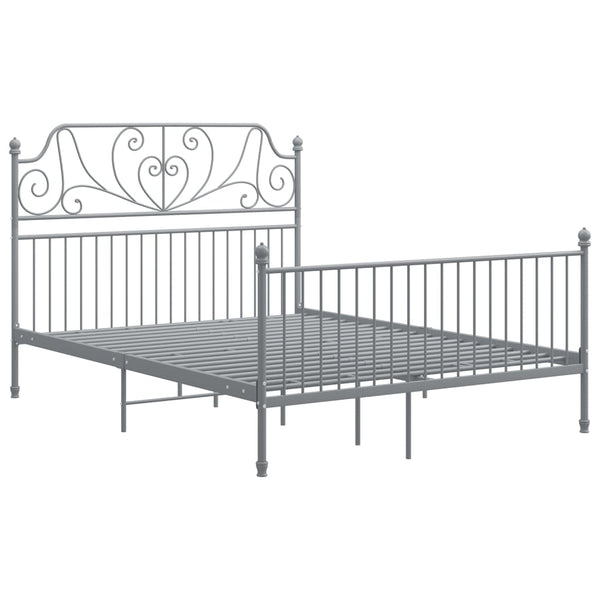 Bettgestell Melpomena grau 140x200cm (Metall)
