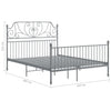 Bettgestell Melpomena grau 140x200cm (Metall)