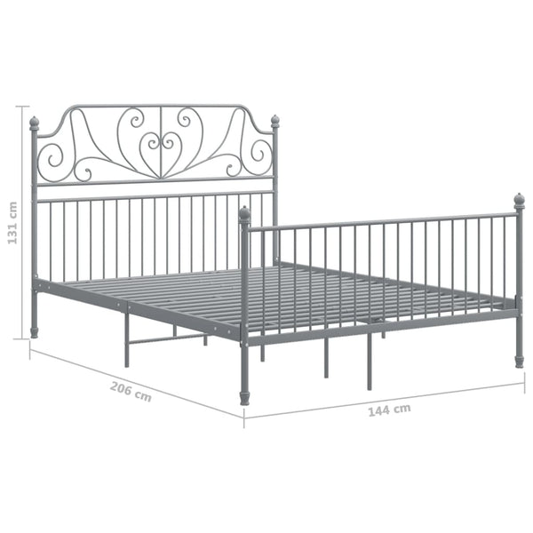 Bettgestell Melpomena grau 140x200cm (Metall)