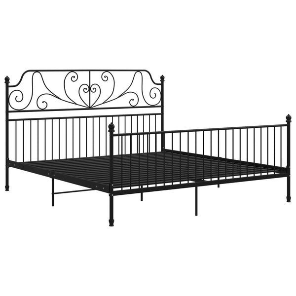 Schwarzes Bettgestell Melpomena 180x200cm (Metall)