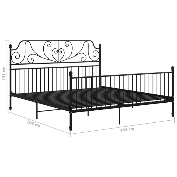 Schwarzes Bettgestell Melpomena 180x200cm (Metall)
