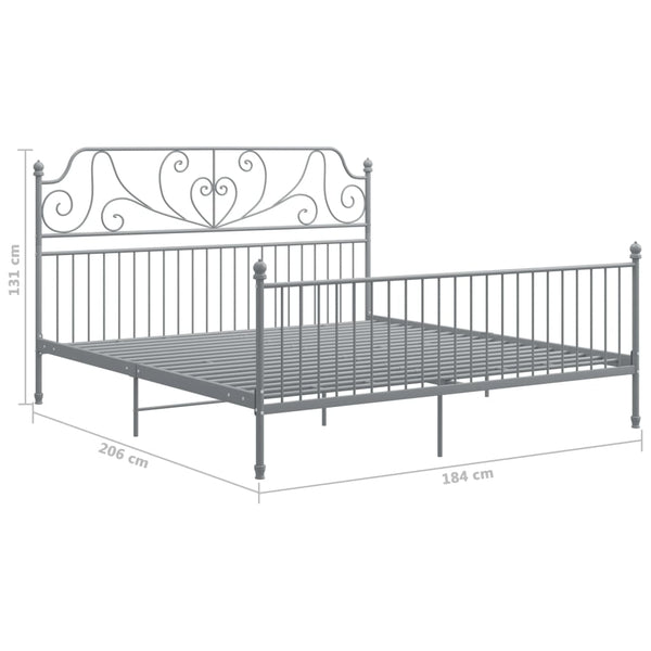 Graues Bettgestell Melpomena 180x200cm (Metall)