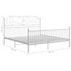 Weißes Bettgestell Melpomena 200x200cm (Metall)