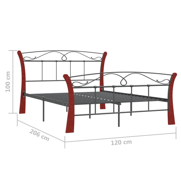 Schwarzes Bettgestell Santie 120x200cm (Metall)