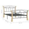 Bettgestell Henry 100x200cm, schwarz (Metall)