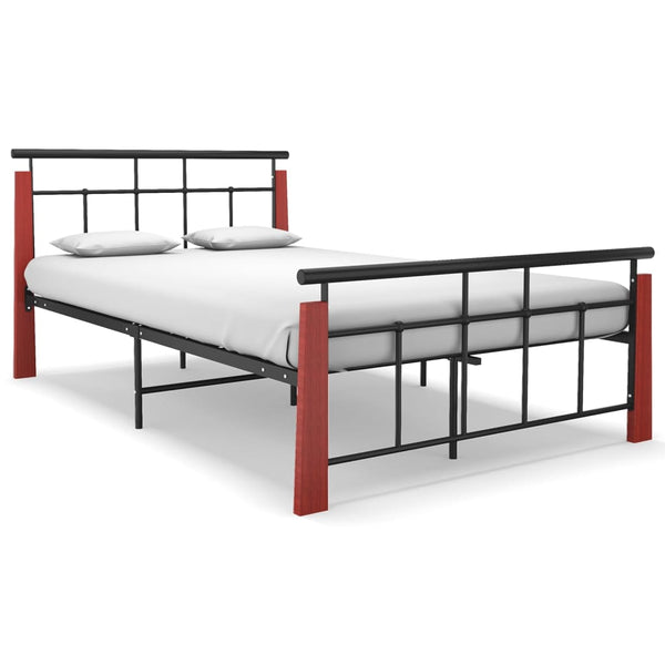 Bettgestell Metall und Volleiche Paal 120x200cm