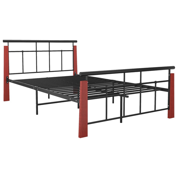 Bettgestell Metall und Volleiche Paal 120x200cm