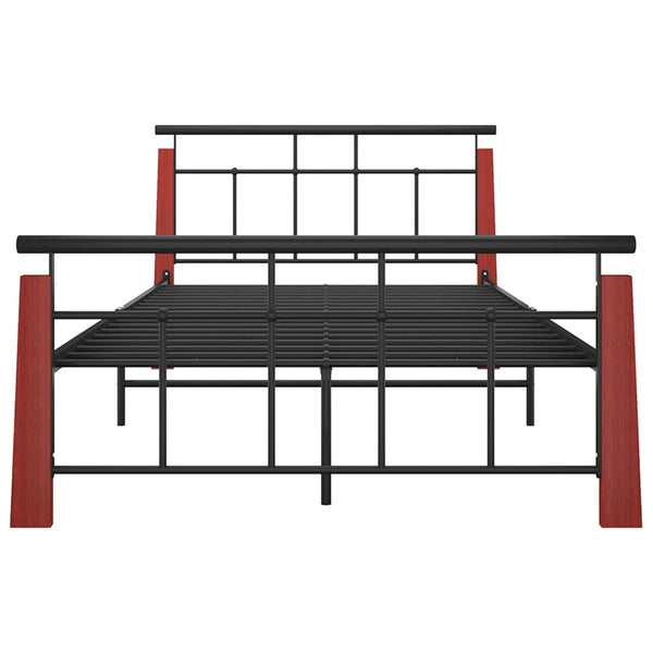 Bettgestell Metall und Volleiche Paal 120x200cm