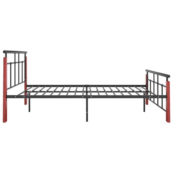 Bettgestell Metall und Volleiche Paal 120x200cm