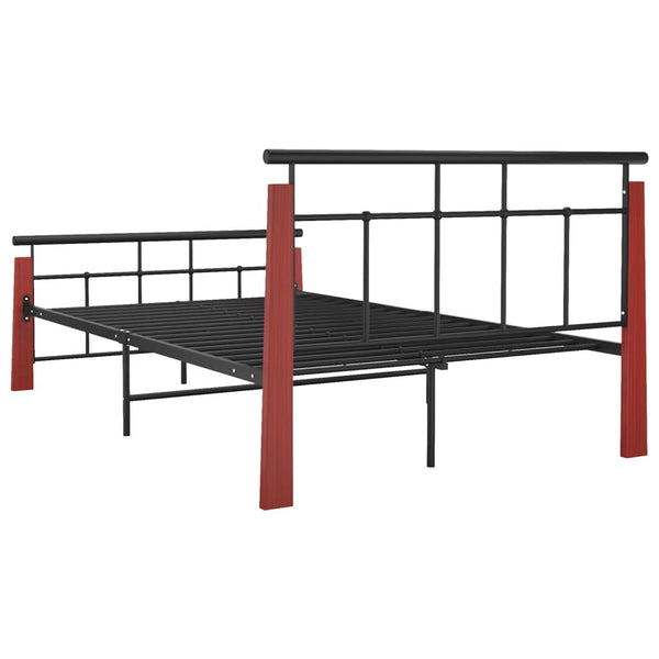 Bettgestell Metall und Volleiche Paal 120x200cm