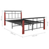 Bettgestell Metall und Volleiche Paal 120x200cm